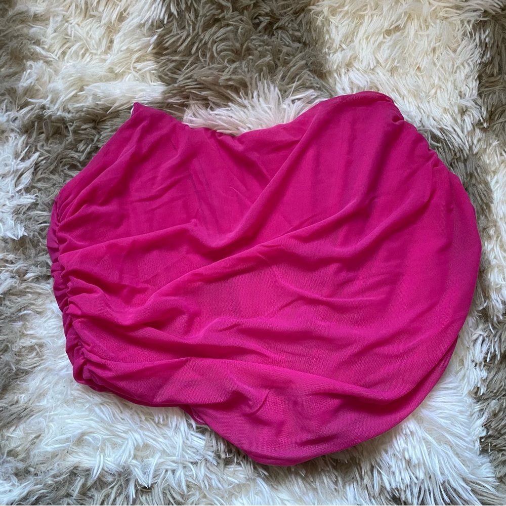 Pink Strapless Ruched Top - Picture 2 of 2